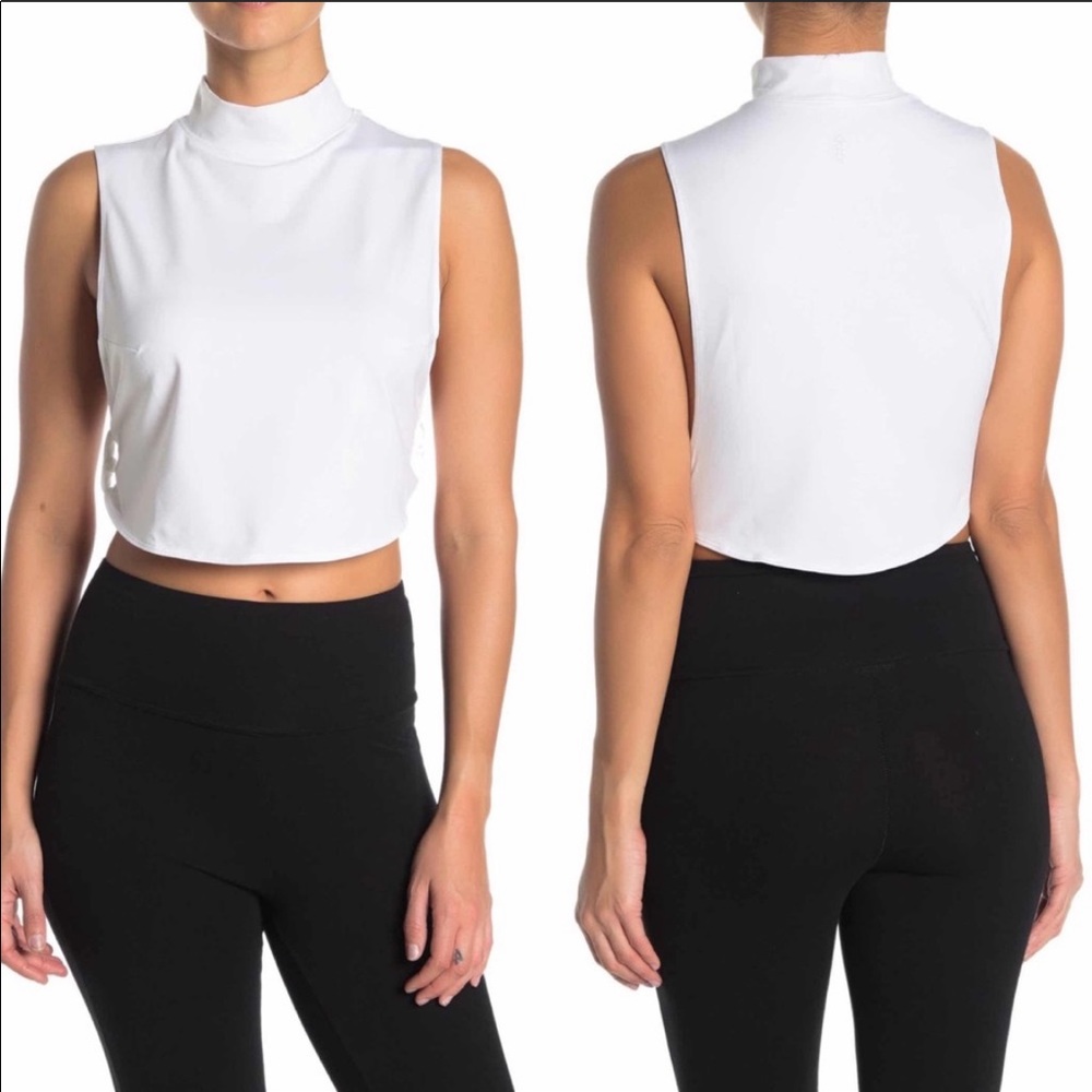 Free People Bright Lights Yoga Top in white size M